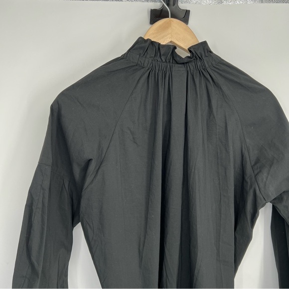 Zero + Maria Cornejo Black Ruffle Collar Button Down Blouse Shirt‎ - Picture 13 of 16